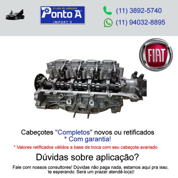 Cabeçote Fiat Strada, Argo, Pulse, Mobi, Palio, Bravo, Marea